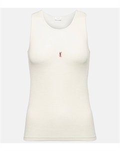 Трикотажная майка из шерсти, бежевый Saint laurent