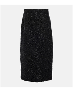 Юбка макси из шерсти букле, черный The row