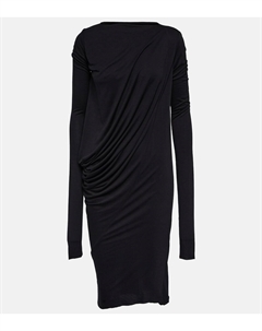 Платье миди lilies с драпировкой и джерси, черный Rick owens