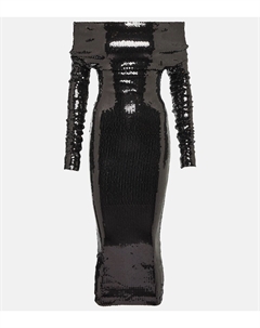 Расшитое пайетками платье без бретелек, черный Alexandre vauthier