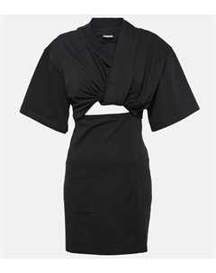 Хлопковое мини-платье La Robe Bahia, черный Jacquemus