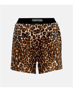 Шорты с леопардовым принтом, коричневый Tom ford
