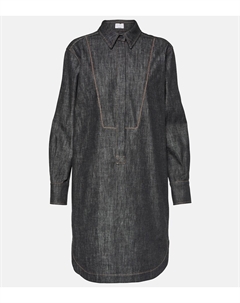 Джинсовое платье-рубашка, черный Brunello cucinelli