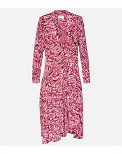 Шелковое платье миди с принтом patel, красный Isabel marant