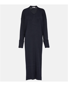 Трикотажное платье макси elodie из хлопка, синий The row