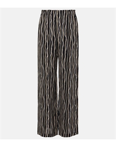 Шелковые брюки с принтом, черный Chloe