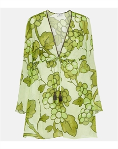 Туника из рами с принтом, зеленый Etro