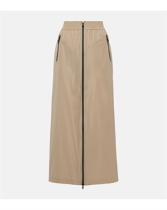 Юбка макси из тафты на молнии, коричневый Brunello cucinelli