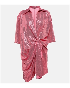 Присборенное мини-платье с пайетками, розовый Dodo bar or