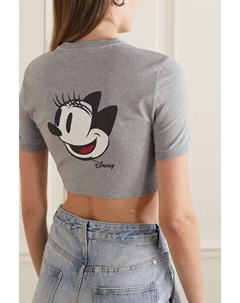 + Укороченная футболка Disney из эластичного хлопкового джерси с принтом, серый Givenchy