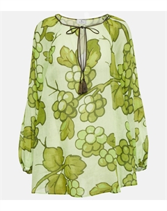 Туника из рами с принтом, зеленый Etro