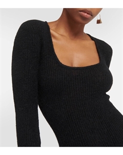 Платье макси la robe dao из мохера, черный Jacquemus