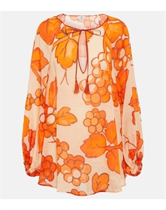 Туника из рами с принтом, апельсин Etro