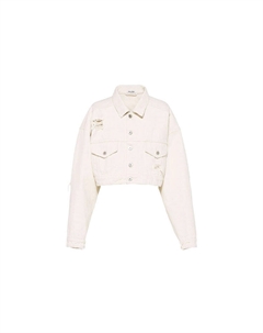 Укороченное пальто женское белое Miu miu