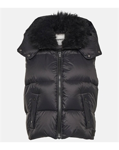 Пуховик с отделкой из овчины, черный Yves salomon