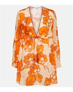 Туника из рами с принтом, апельсин Etro