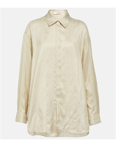 Рубашка nomoon из жаккардового шелкового поплина, нейтральный The row