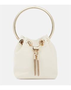 Сумка-ведро Bon Bon из кожи Micro, белый Jimmy choo