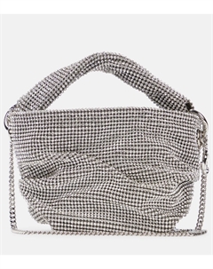 Сумка-тоут Bonny с кристаллами и атласной сеткой, серебряный Jimmy choo