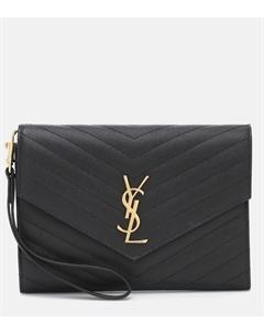 Клатч Cassandre из матовой кожи, черный Saint laurent