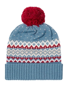 Шерстяная шапка fair isle с узором интарсия, синий La coqueta