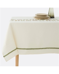 Скатерть из хлопкового газа с набивным рисунком Anselme бежевый La redoute interieurs
