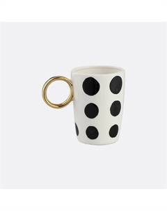 Кружка керамическая в горох с золотой ручкой золотистый So'home