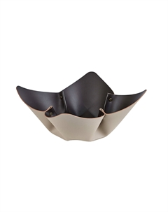 Фруктовница для сервировки стола из натуральной кожи 35 см каштановый So'home