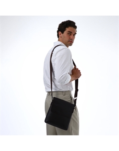 Сумка планшет мужская, 2 отдела на молнии, наружный карман, 25×5×26 см, коричневая Textura