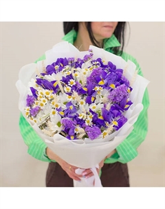 Букет из ирисов, ромашки и хризантемы "Утренняя роса" Л'этуаль flowers