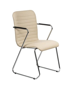 Кресло Visit, на полозьях, экокожа, бежевый/бежевый Brabix