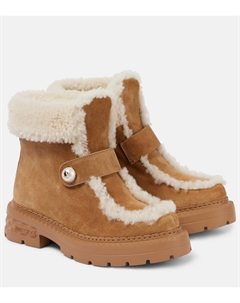 Ботильоны из замши с подкладкой из овчины Ши, цвет rattan/natural Jimmy choo