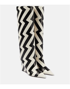 Кожаные ботинки blake 85 до колена, черный Jimmy choo