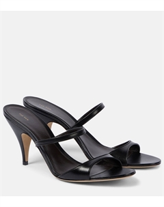 Кожаные мюли Vika Knot 80, черный The row