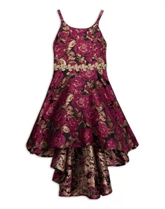 Платье для девочек с вышитой талией и цветочным принтом High Low, черный Speechless