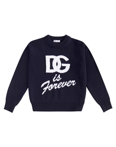 Жаккардовый свитер из натуральной шерсти Dolce&Gabbana Kids, цвет blu Dolce&gabbana