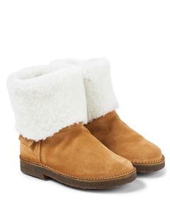 Ботильоны из замши с отделкой из овчины, цвет terra Pèpè