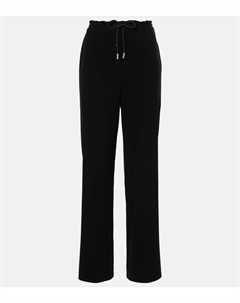 Прямые брюки Bonnette из крепа с добавлением шерсти, черный The row