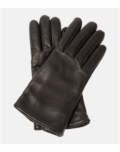 Кожаные перчатки кассандра, черный Saint laurent