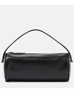 Круглая кожаная сумка-тоут в стиле 90-х, цвет black ans The row