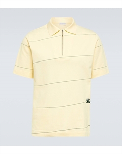 Рубашка-поло из хлопкового пике в полоску ekd, желтый Burberry