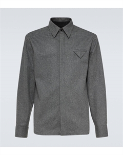 Рубашка из шерстяной фланели, серый меланж Bottega veneta