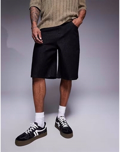 Удлиненные джинсовые шорты плотника черного цвета Asos design