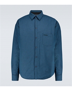 Утепленная рубашка в клетку, синий Balenciaga