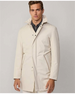 Мужской короткий тренч со съемным капюшоном, цвет Crudo Hackett