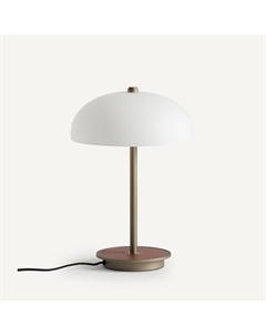 Лампа для письменного стола из стекла металла и искусственной кожи Beaudouin бежевый Laredoute