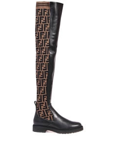 Сапоги-ботфорты кожаные Fendi