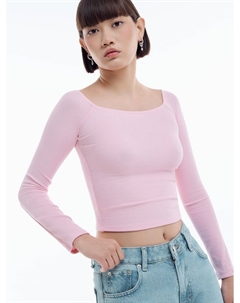 Укороченный лонгслив в рубчик из вискозы Твое