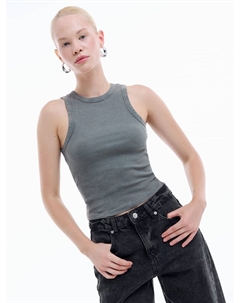 Топ в рубчик с потертостями и вареным эффектом Твое