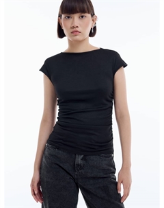 Футболка из вискозы с драпировкой Твое